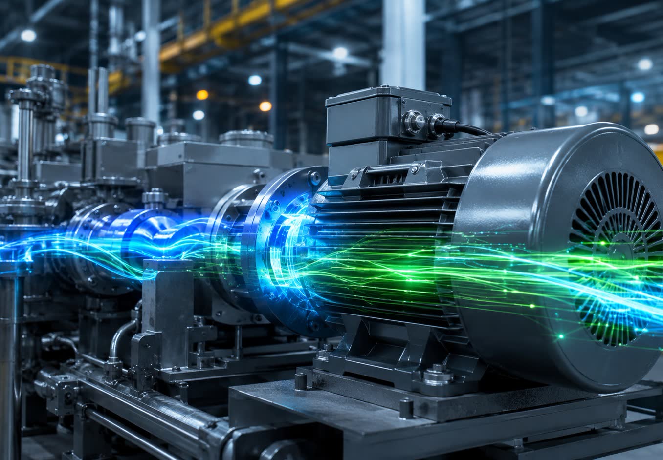 Üretim hattındaki yüksek güçlü elektrik motoru
